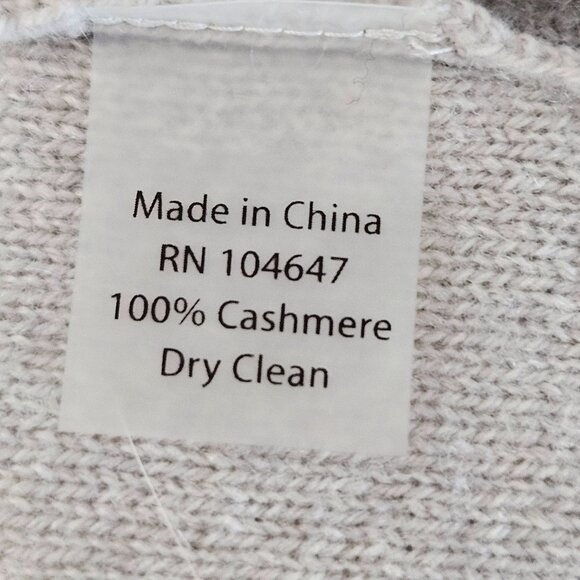 Kinross Cashmere Open Front Long Cardigan Sweater Large Gray & Beige - Picture 6 of 8